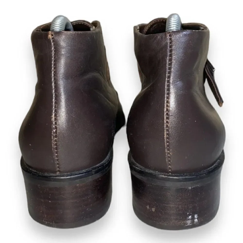 Etienne Aigner Showtime Ankle Boots Brown‎ Leather Women's 8.5